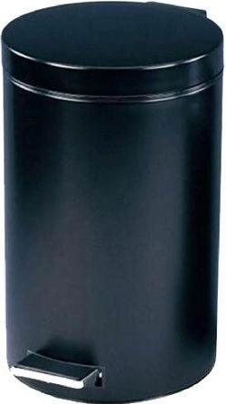 Pedal trash bin 3 L round black with plastic insert