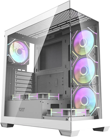 boîtier PC darkflash ds900 blanc avec 7 ventilateurs argb
