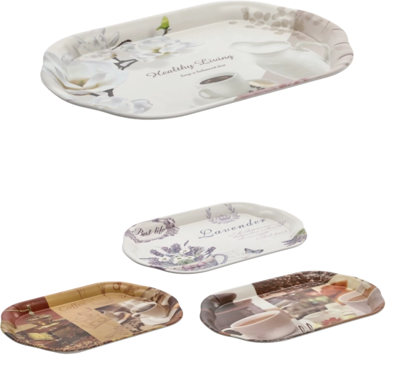 Oval plastic serving tray 40.5 × 28 cm