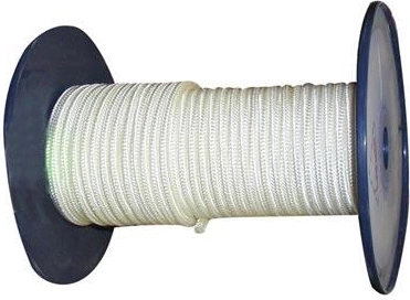 Braided polyamide cord with core 6 mm, white, 100 m