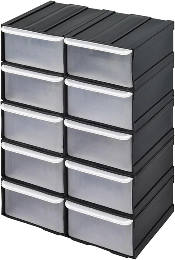 Delavniški organizator z 10 predali 155 × 100 × 225 mm