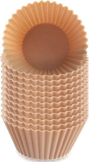 Moules à muffins en silicone, beige, 5,5 cm, lot de 12