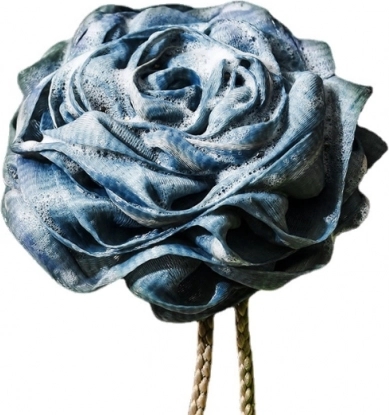 Éponge de bain en forme de rose - bleu foncé