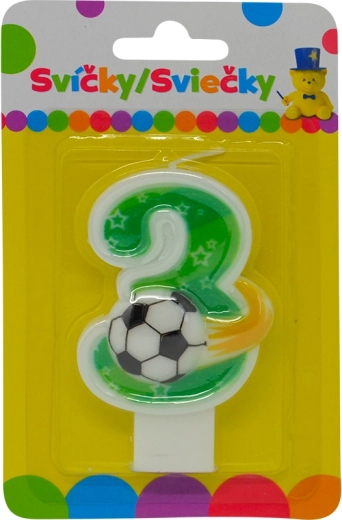 Birthday Candle Number 3 with Ball