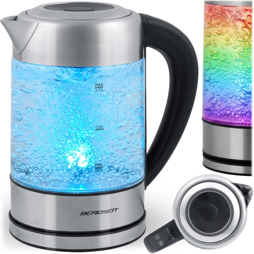 Glass electric kettle with temperature control 1.7 l 2200 W BERDSEN