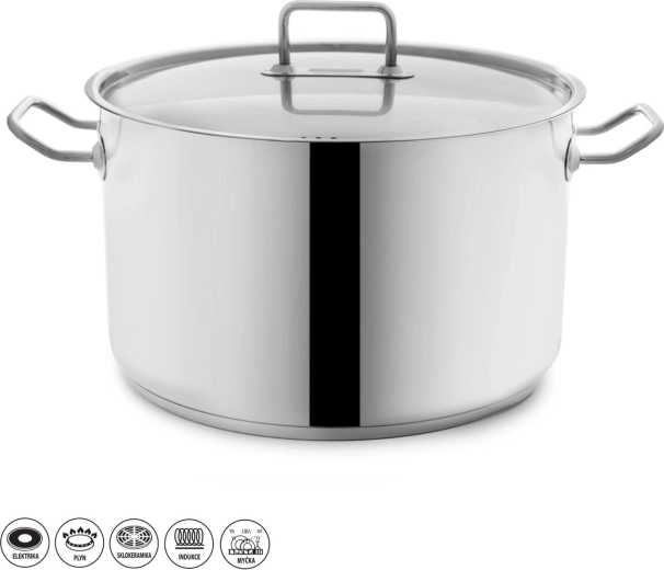 RVS kookpan Stock 21,5 l met deksel