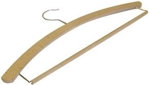 Wooden men's wardrobe hanger with swivel hook, waxed, size L