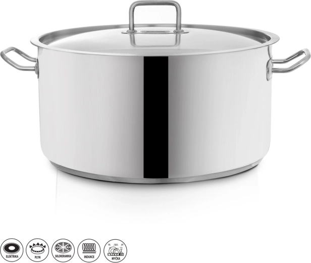 RVS kookpan STOCK met deksel 22,3 l