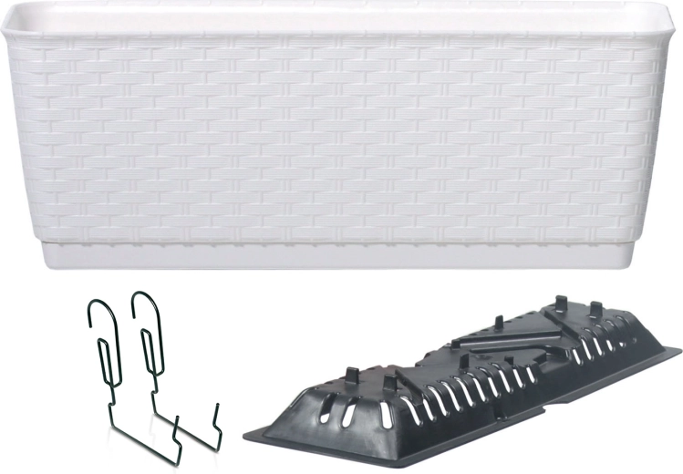 Žardinijera s kukama RATOLLA PW 59 cm bijela