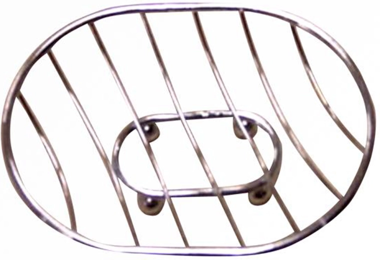 Chrome-plated metal soap shelf