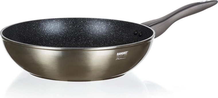 Wok 28 cm METALLIC PLATINUM avec revêtement antiadhésif