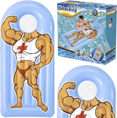 BESTWAY aufblasbare Luftmatratze für Wasser mit witzigem Aufdruck