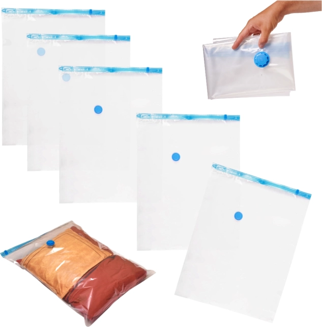 Sacchi per indumenti sottovuoto 5 pezzi 60x80 cm