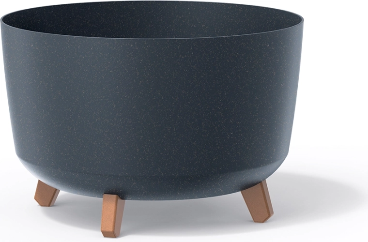 Cache-pot sur pieds Gracia Eco Wood 23,5 cm anthracite