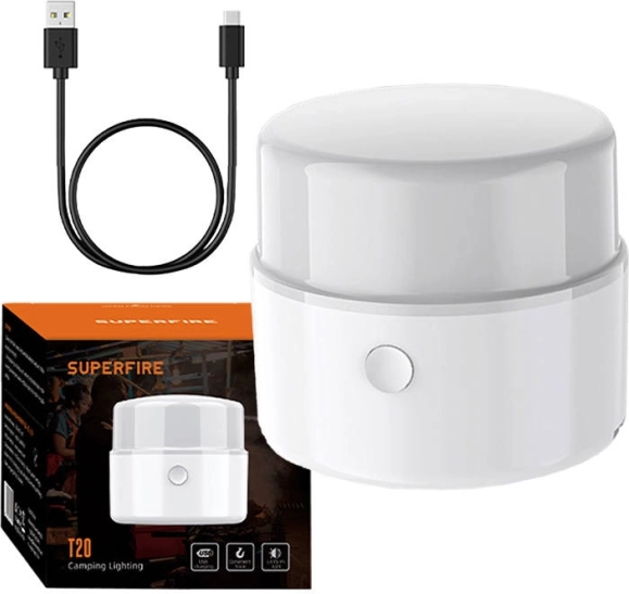 Campinglamp SUPERFIRE T20, 180 lm, USB-opladen