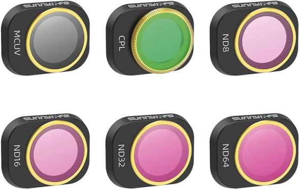Set od 6 filtera za objektiv Sunnylife MCUV, CPL, ND8/16/32/64 za DJI Mini 4 Pro