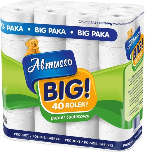 Papier toilette BIG 3 épaisseurs en cellulose, paquet de 40 pcs, FSC