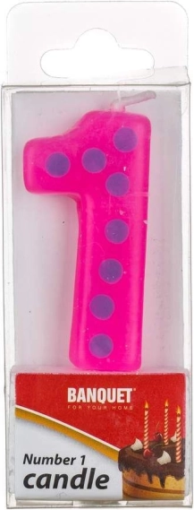 Candela di compleanno n. 1 rosa