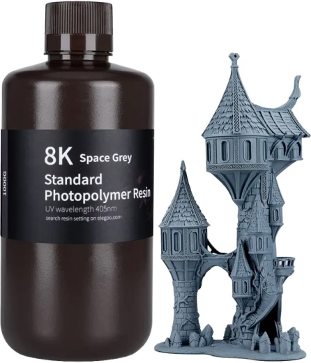 ELEGOO 8K Water-Washable Photopolymer Resin Space Grey 1 kg