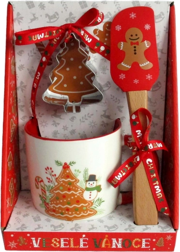 Mug 350 ml avec set : emporte-pièce et spatule Bonhomme en pain d’épices