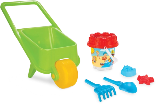 Táčka s pískovišťovými doplňky 5 ks – zelená, PILSAN