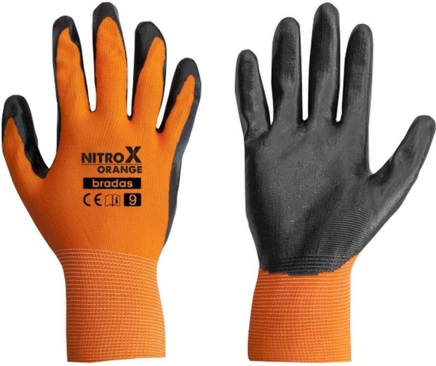 NITROX ORANGE work nitrile gloves, size 9