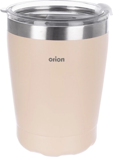 Mug isotherme Orion en inox avec couvercle, beige, 0,41 l
