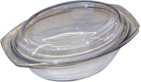 Oval glass baking dish with lid 2.4 l