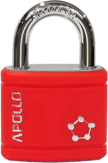 APOLLO Padlock 35 mm, red, 3 keys