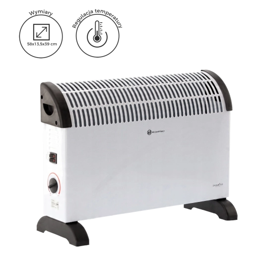 Radiateur convecteur électrique 2000 W, 58 × 13,5 × 39 cm