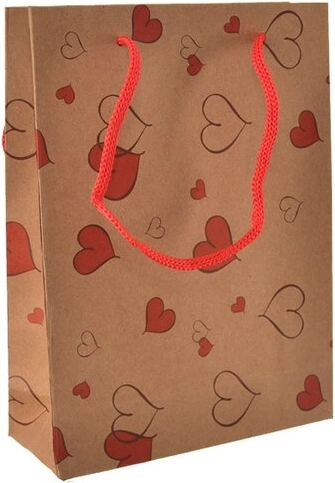 Sac cadeau à motifs cœurs 11 × 6 × 14 cm