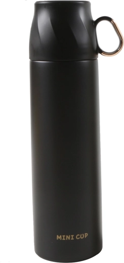 Altom Design thermos con coperchio a forma di tazza 500 ml nero con dettagli dorati