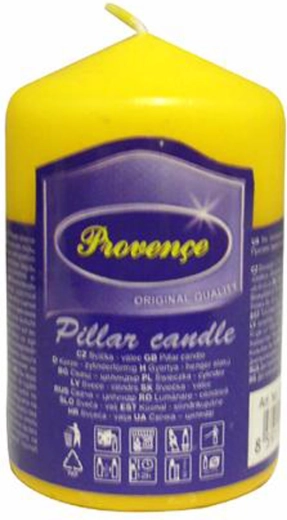 Paraffin pillar candle yellow 5 × 8 cm