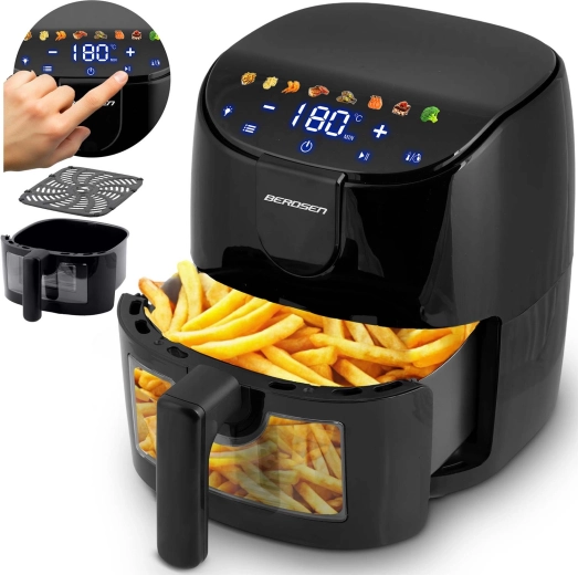 Friteuse à air 4 l 1500 W BERDSEN avec hublot et éclairage LED