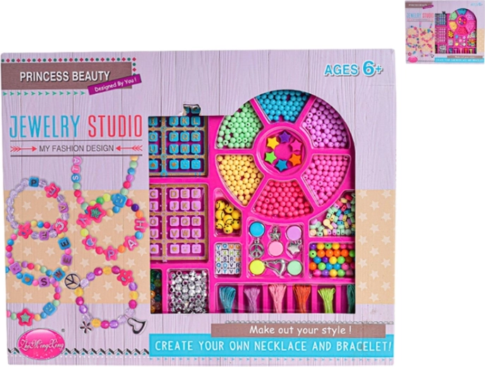 Bracelet-making kit in a tin box for children