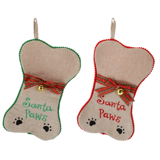 Weihnachtsdeko für Haustiere in Knochenform mit Aufhängeschlaufe 24 × 41 cm