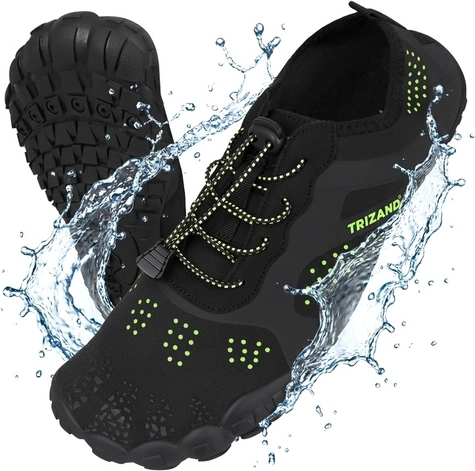 Trizand water shoes black, non-slip 5 mm sole, size 42