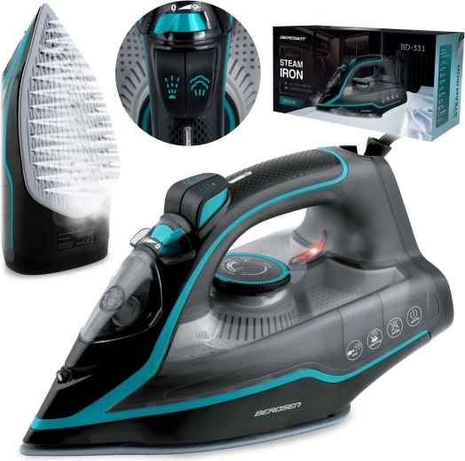 Ferro da stiro a vapore 2600 W con piastra in ceramica BERDSEN BD-331