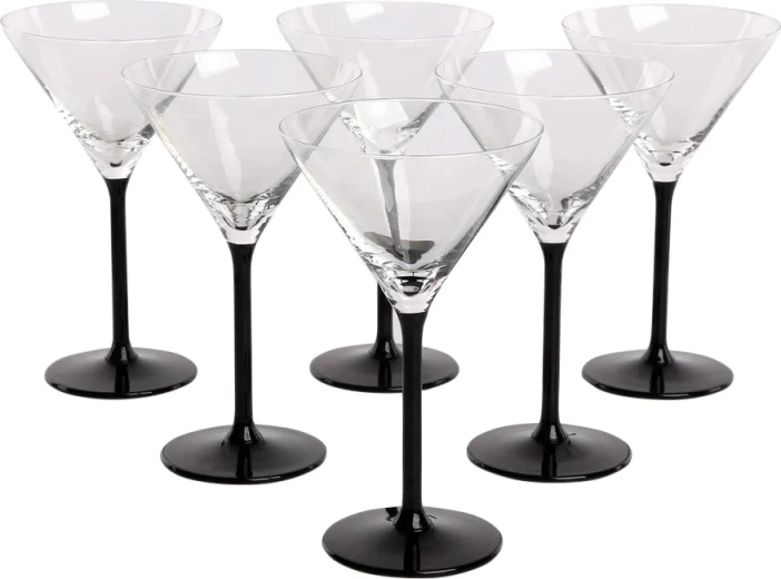 Onyx set of 6 martini glasses 260 ml