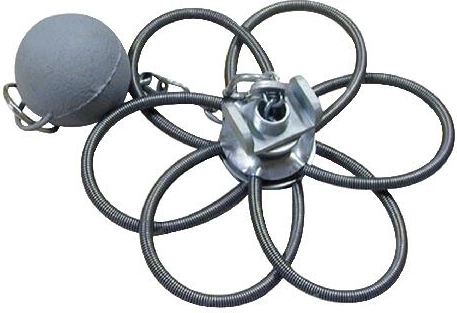 Rosa per camino con 6 molle e peso, inox, 130–230 mm