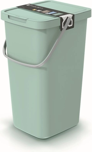 Pattumiera Systema Q Collect 25 l verde chiaro con supporto per appendere