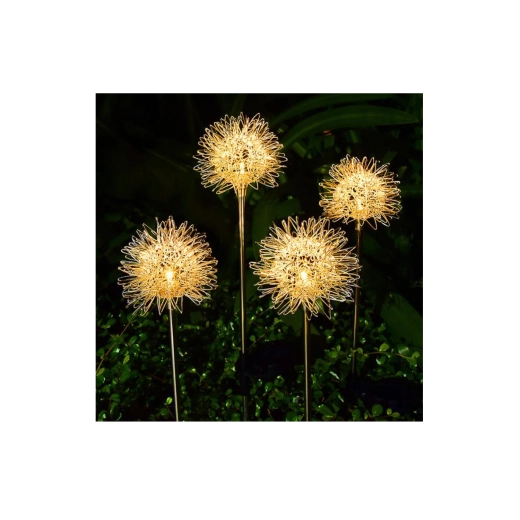 Lampe solaire de jardin pissenlit LED blanc chaud 68 cm