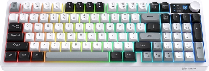 Onikuma MT902 draadloos gamingtoetsenbord 2,4 GHz RGB zwart-wit