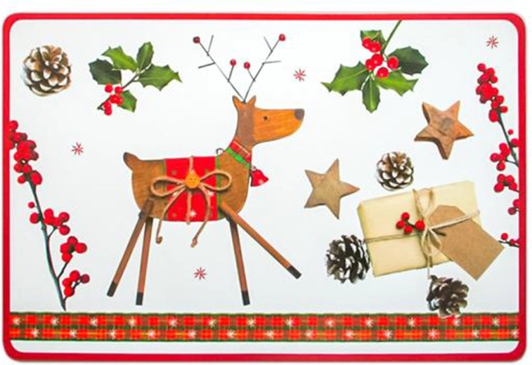 Set de table de Noël en plastique Toro avec renne 28 × 43 cm