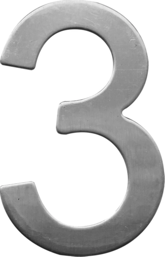 House Number STAR 3 in Stainless Steel 75 mm