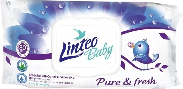 LINTEO Baby baby wet wipes with aloe vera 80 pcs