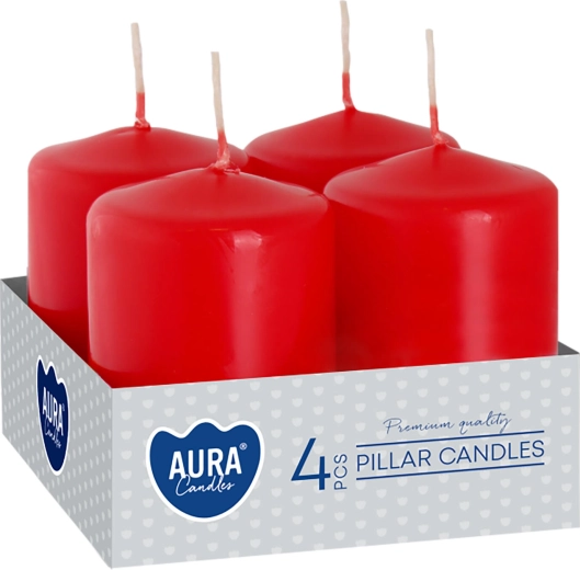 Bougies de l’Avent rouges 60 × 40 mm (4 pcs)
