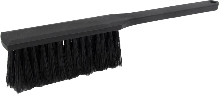 Brush with stiff bristles, black plastic