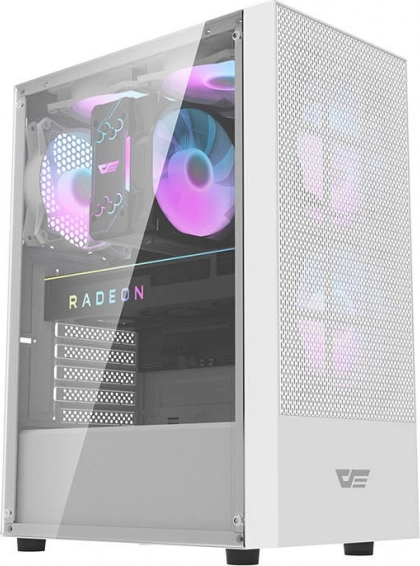 boîtier PC darkflash A290, blanc, avec verre trempé et 3 ventilateurs