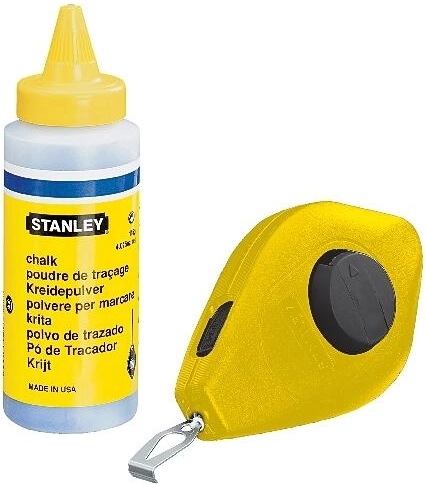 STANLEY Chalk Line 30 m with Chalk Powder and Line Level